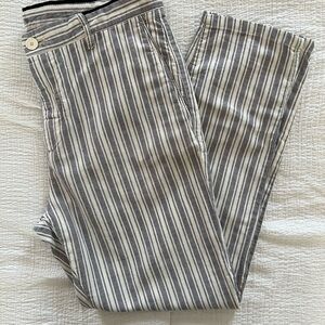 Zara Men's Black and White Striped Chinos